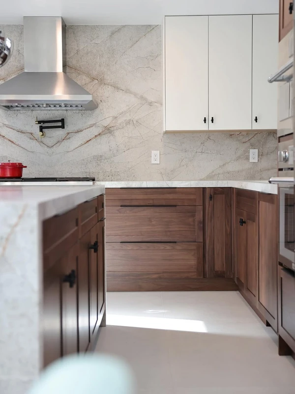 modern walnut kitchen
