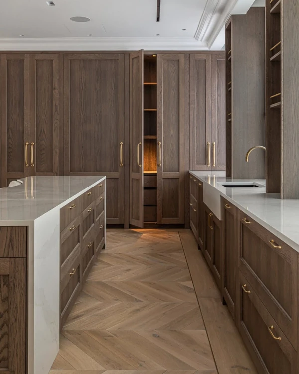 modern walnut kitchen