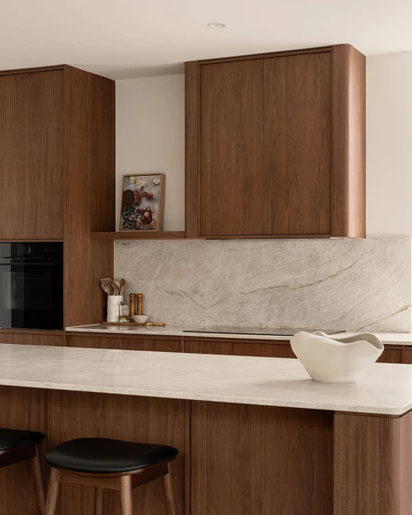 modern walnut kitchen