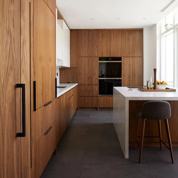 Walnut and Concrete Modern Kitchen
