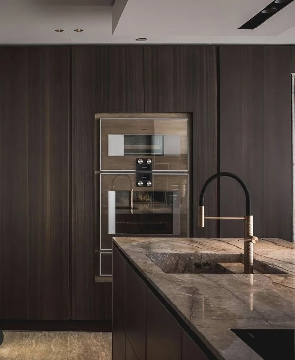 Dark Walnut with Integrated Appliances
