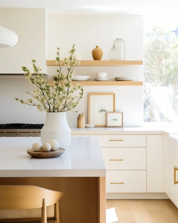 Warm Wood and Minimalist Shelving