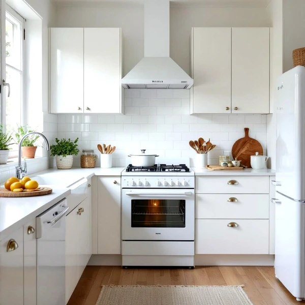 Cream Cabinets With Warm Wood Accents