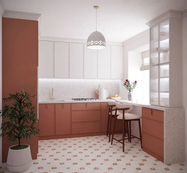 terracotta kitchen wall