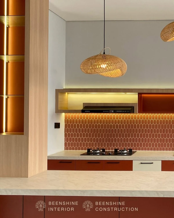 Honeycomb Lighting Over Terracotta