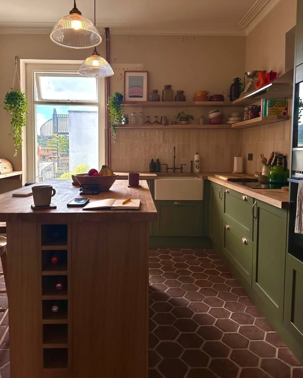 Warm Wood Meets Green Sophistication