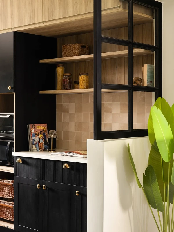 Modern Black and Wood Contrast
