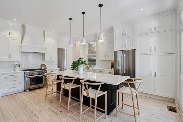 black and cream kitchen