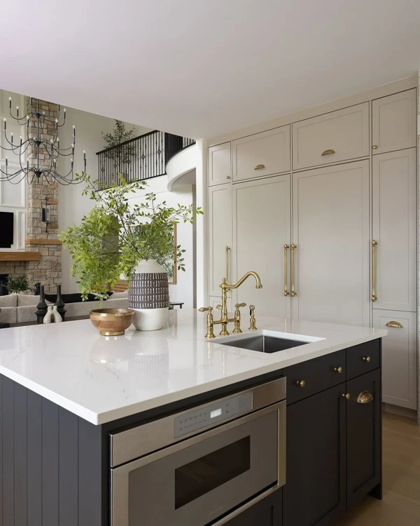 black and cream kitchen