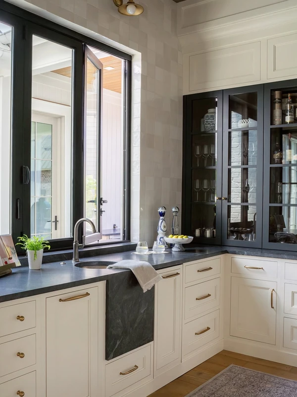 black and cream kitchen