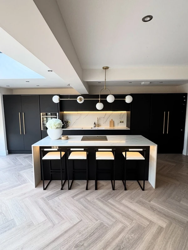 black and cream kitchen
