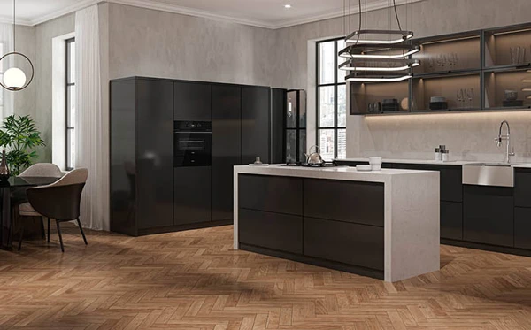 Bold Black Kitchen Layout