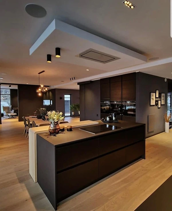 black and cream kitchen