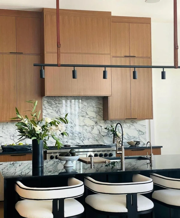 black and cream kitchen
