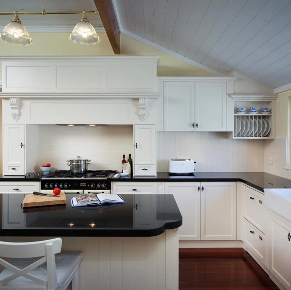 black and cream kitchen