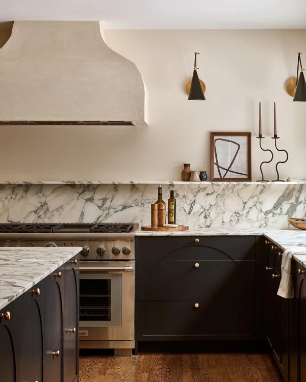 black and cream kitchen