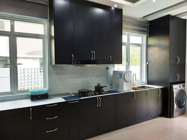 Contemporary Black with Laundry Integration