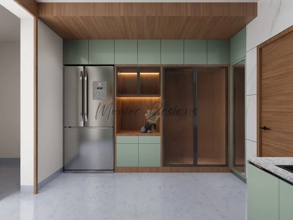 sage green and white kitchen