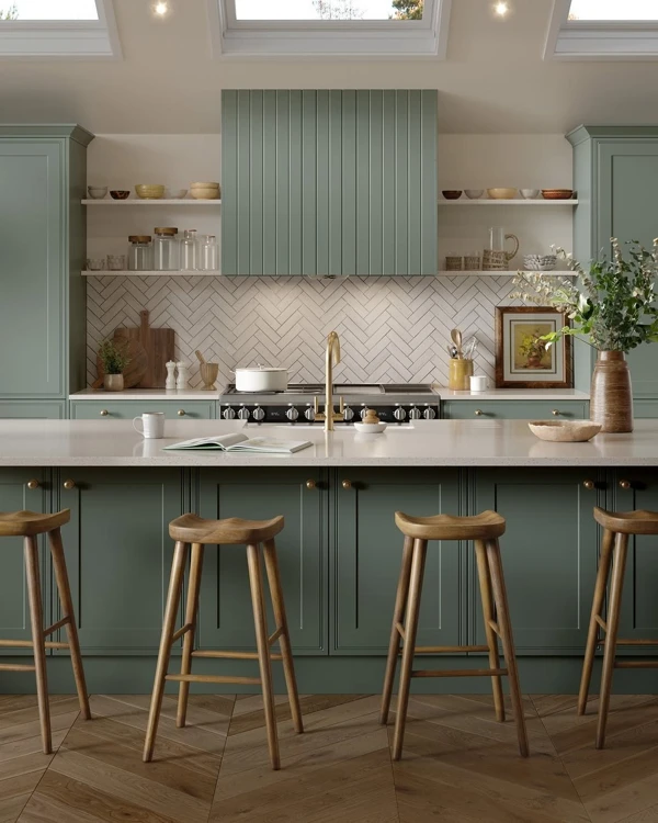 Vertical Paneling Sage Statement