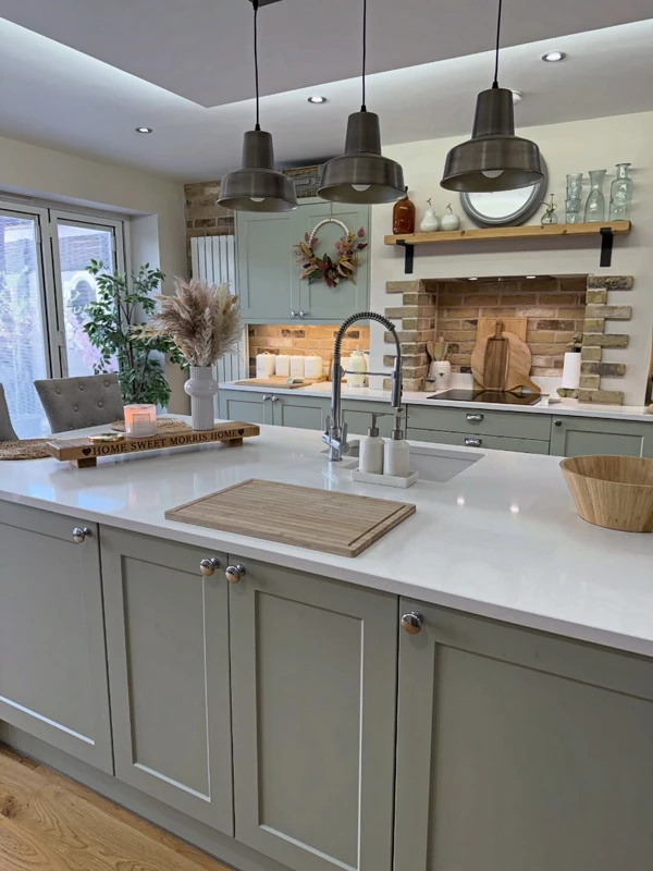 Sage Green Kitchen with Industrial Charm