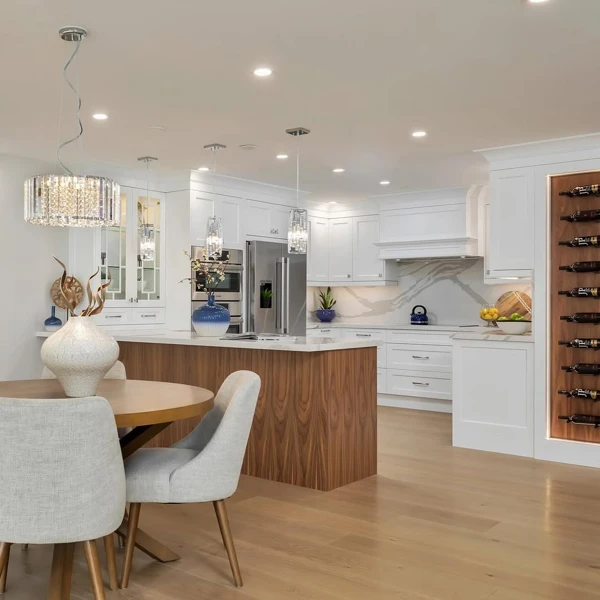 white quartz kitchen countertop