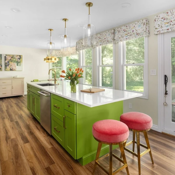 white quartz kitchen countertop