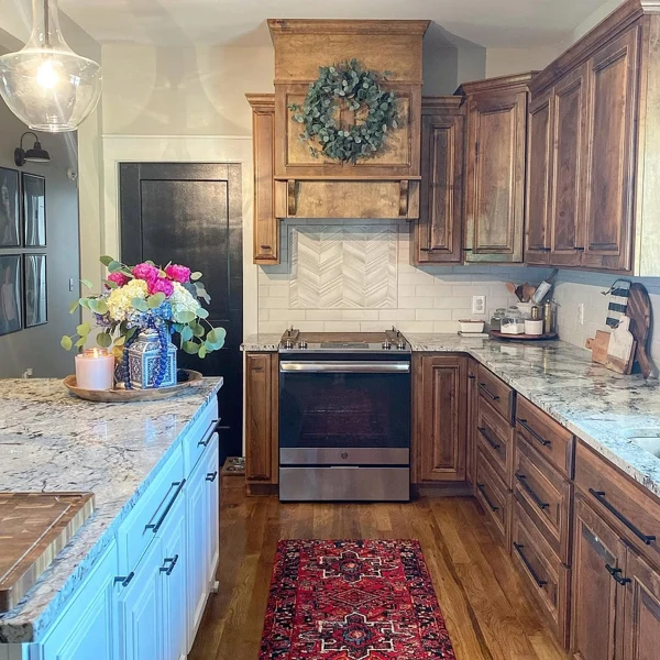 alder wood kitchen cabinets