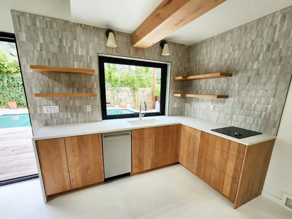 alder wood kitchen cabinets