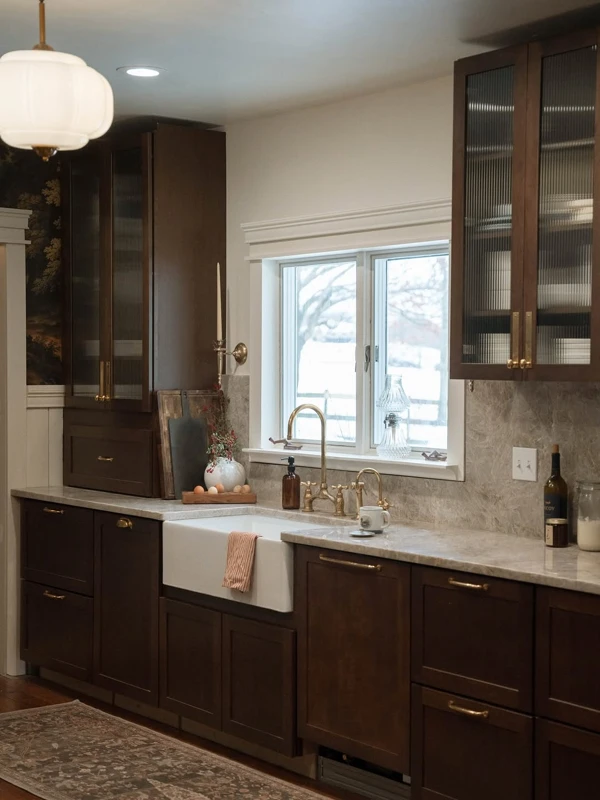 alder wood kitchen cabinets