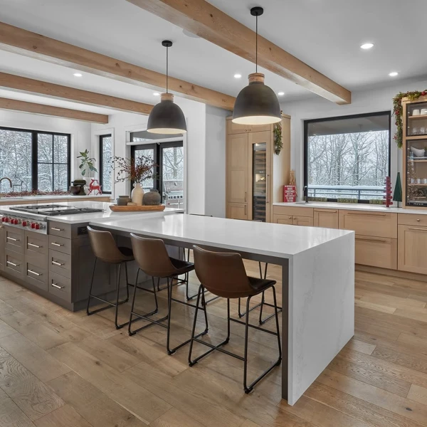 alder wood kitchen cabinets