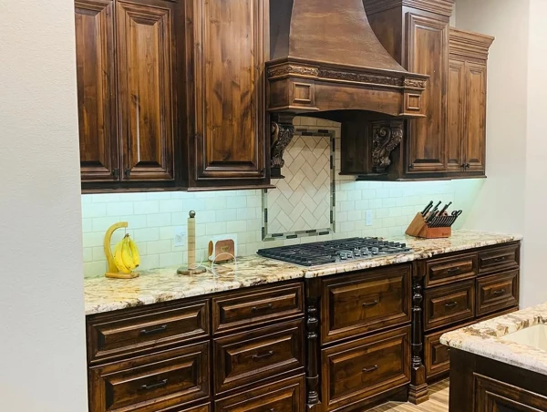 alder wood kitchen cabinets