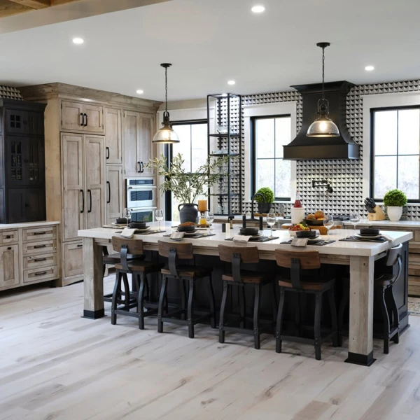 Industrial Alder Kitchen Island
