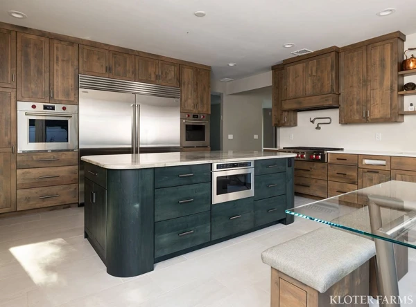 alder wood kitchen cabinets
