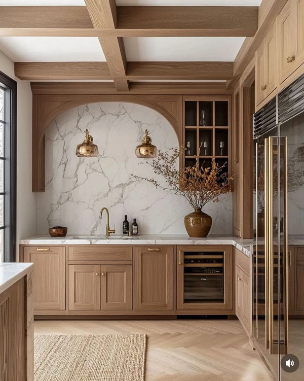 alder wood kitchen cabinets