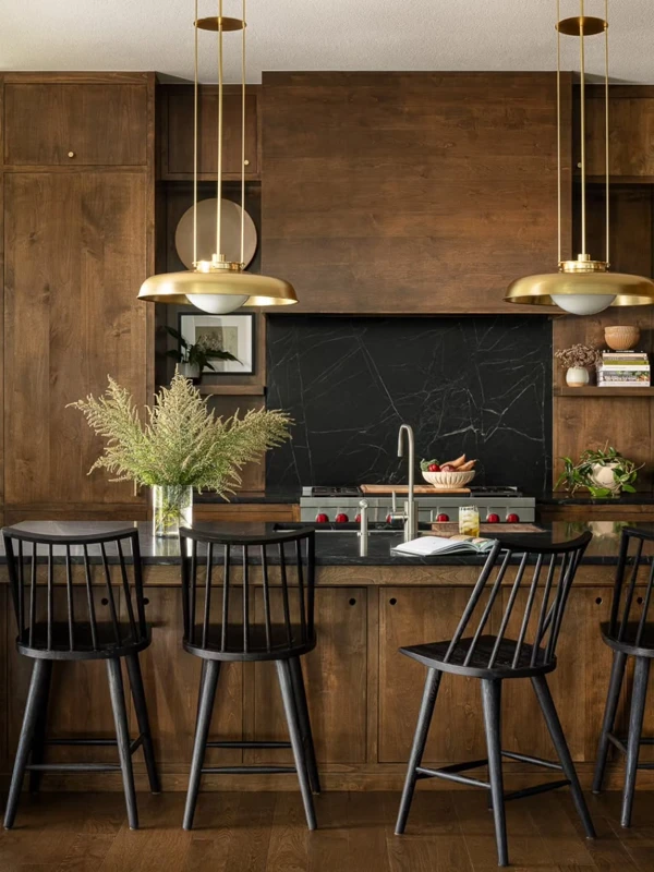 Brass Pendants Over Alder