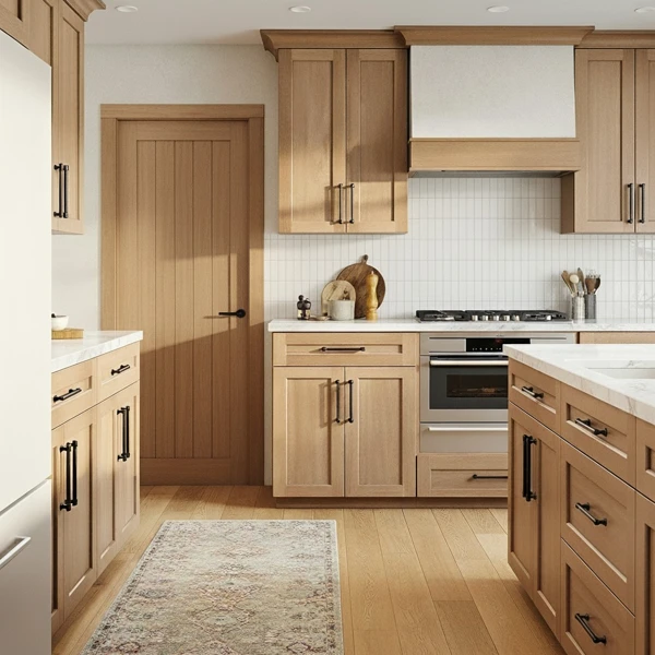 Galley Kitchen Wood Warmth