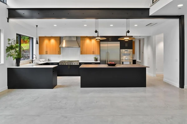 Open Concept Black Kitchen Luxury