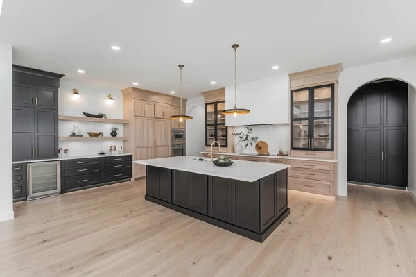 Dual-Tone Kitchen Design Flow