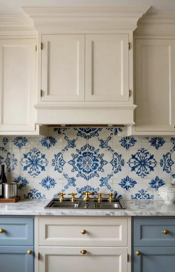 Traditional blue kitchen