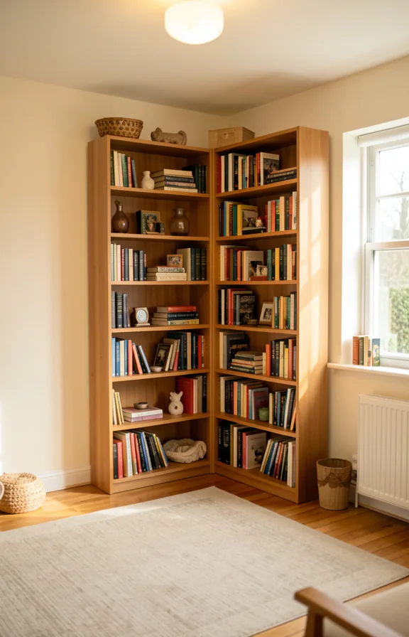 light cream walls, wooden floors with a neutral area rug