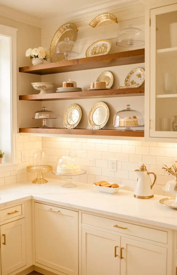 Bright traditional kitchen with cream cabinets
