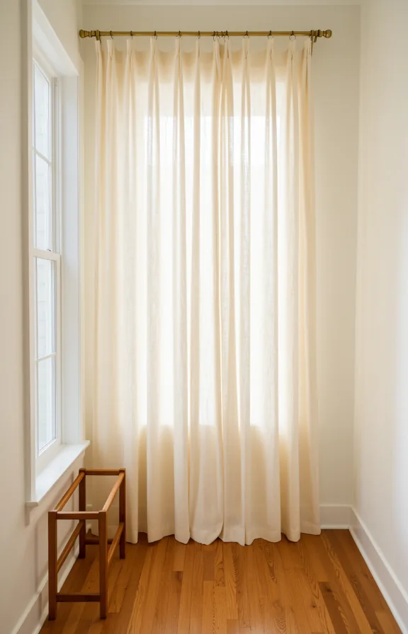 soft diffused light filtering through fabric, white painted walls