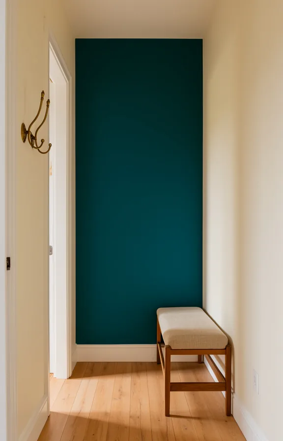 remaining walls in soft cream, natural wood flooring