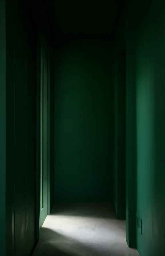 minimal furniture, soft morning light struggling to brighten the space