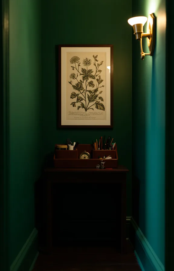 arranged with writing implements and small brass compass