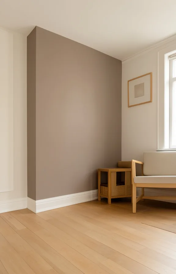 white adjacent walls, light wood flooring, simple furniture arrangement