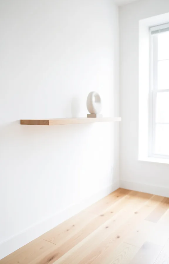 Full minimalist white room with pristine painted wall
