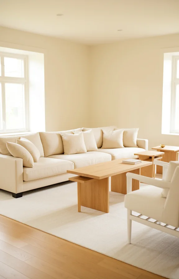 grouped with light wood side tables and white accent chairs