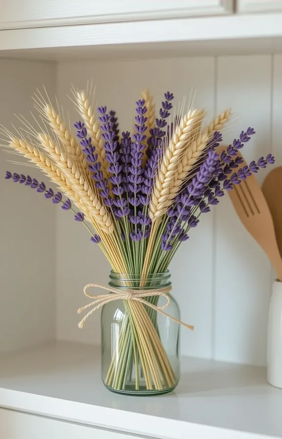 3/4 view of tied bundles of dried lavender
