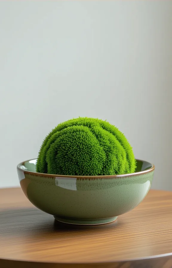 shot single large preserved moss ball lush and